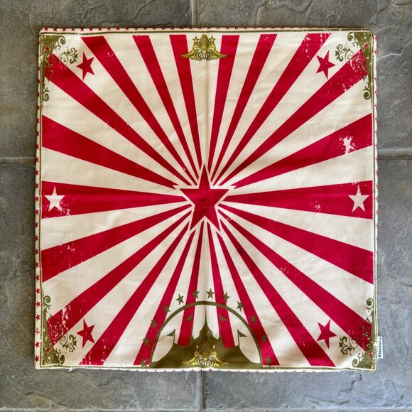 Emvency Circus Pillow Covers Red Star Pair 16x16 - Picture 2 of 5